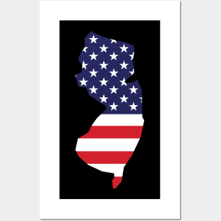 New Jersey State Shape Flag Background Posters and Art